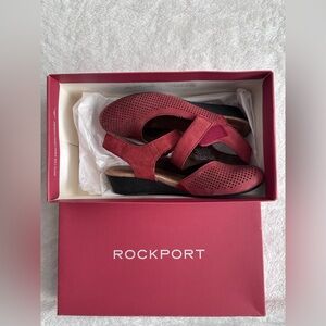 Cobb Hill by Rockport Judson Perforated Slingback Wedge Color Red size 6m